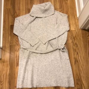 Madewell long sweater with tie belt